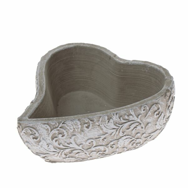 Ghiveci de flori din beton inima Orient, 16x 6 x18 cm