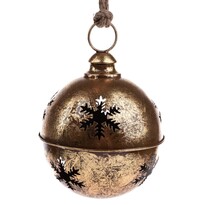 Clopoțel suspendabil din metal cu fulg, auriu, 20 x 25 cm