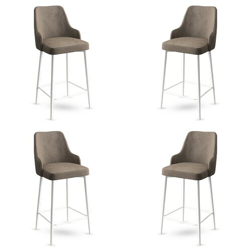 Barstuhl-Set Enox Cappuccino and White, 4 Stück