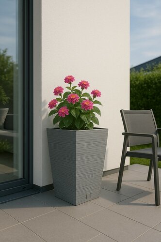 FURU SQUARE virágtartó 24 cm, szürke