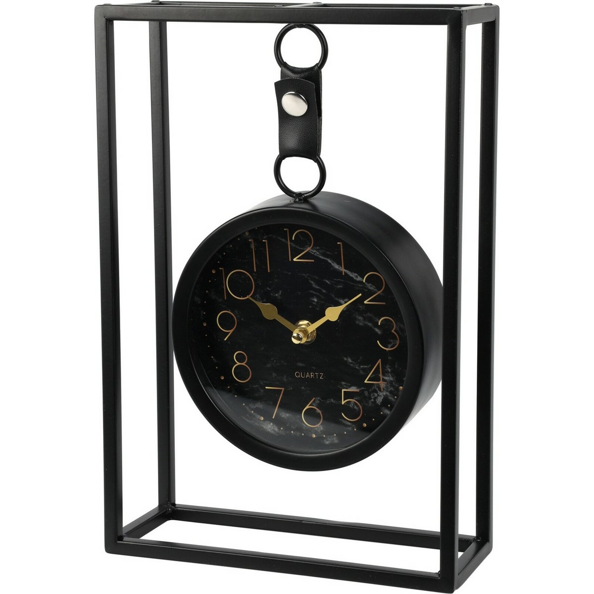 Fotografie Kovové stolní hodiny Alamino černá, 20 x 7,5 x 30 cm