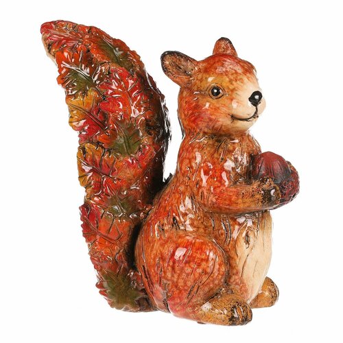 Őszi dekoráció Mókus dióval, 12 x 7 x 13 cm,kerámia
