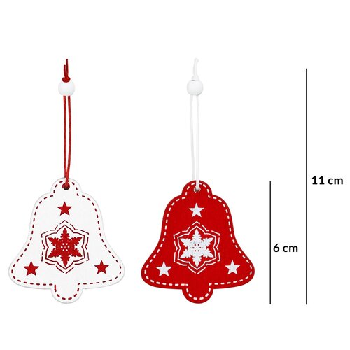 Ornamente de Crăciun din lemn Domarex Clopoțeiroșii , 12 buc