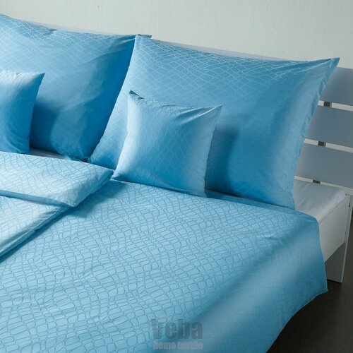 Veba Lenjerie de pat din damasc Geon Piele de reptilă, albastră, 140 x 200 cm, 70 x 90 cm