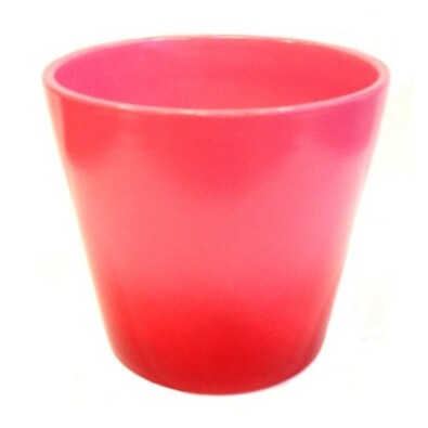 Osłonka ceramiczna na doniczkę Ombré różowa, śr. 13,5 cm