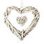 StarDeco Závěsná dekorace Proutěné srdce bílá, 25 cm