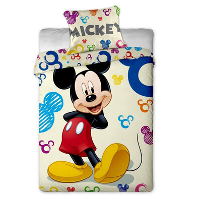 Detské bavlnené obliečky Mickey colours, 140 x 200 cm, 70 x 90 cm