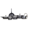 Banquet Set posode z neprijemljivo površino Diamon Matte Grey, 11 kosov