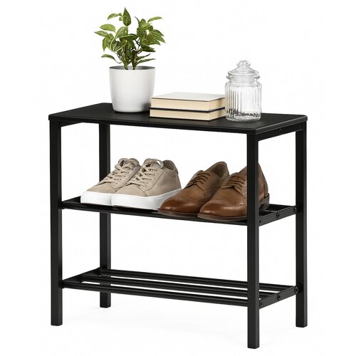 Raft pentru pantofi 83168-42 BK, metal, negru