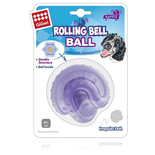 GiGwi žogica za pse Rolling Bell Ball, premer 7,5cm