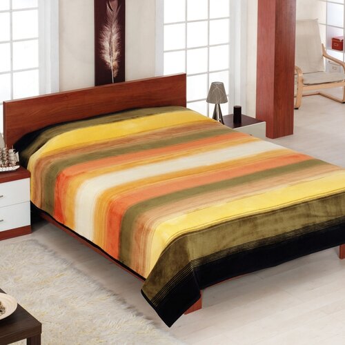 Narzuta na fotel Amaro pomarańczowy prążek, 70 x 160 cm