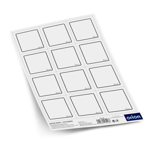 Orion Samolepky na dózy WHITELINE kvadrat bela 2 x12 kos
