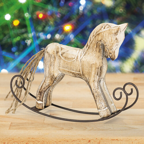 Drewniany Konik na biegunach