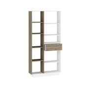 Knihovna Luma White and Walnut