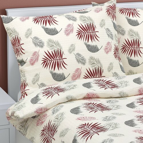 Bellatex Krepp-Bettwäsche Feder creme, 140 x 220 cm, 70 x 90 cm
