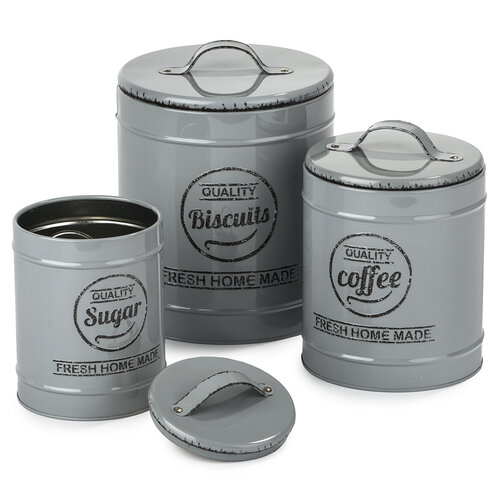 Puszki blaszane HomeMade 3 w 1, szary