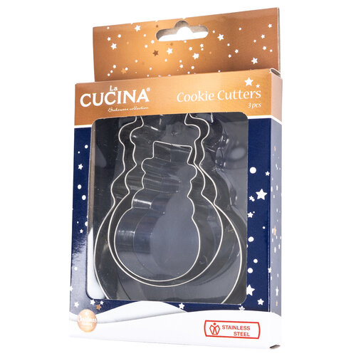 La Cucina Ausstechformen Weihnachtsschneemann, 3 St.