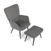 Fotoliu relaxare cu suport pentru picioare L7285GREY6, gri