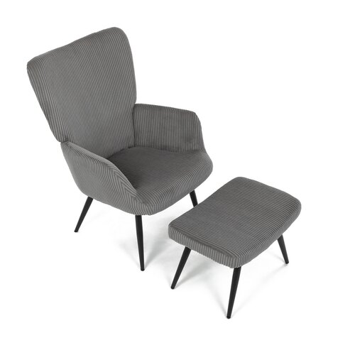 Entspannungssessel mit Fußstütze L7285 GREY6, grau
