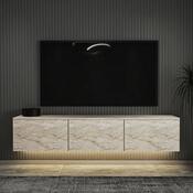Neon Illuminated Travertine TV-asztal