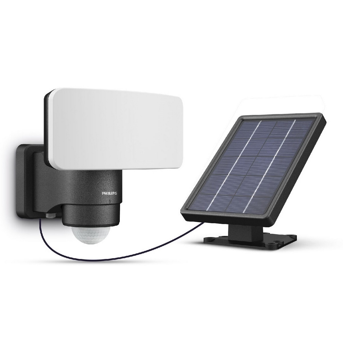 Philips Tylus UltraEfficient Security reflektor solarny LED, czujnik, czarny, 6 W, 3000 K