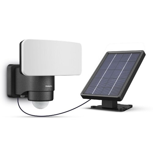 Philips Tylus UltraEfficient Security solární LED reflektor, senzor, černá, 6 W, 1000/50 lm, 3000 K