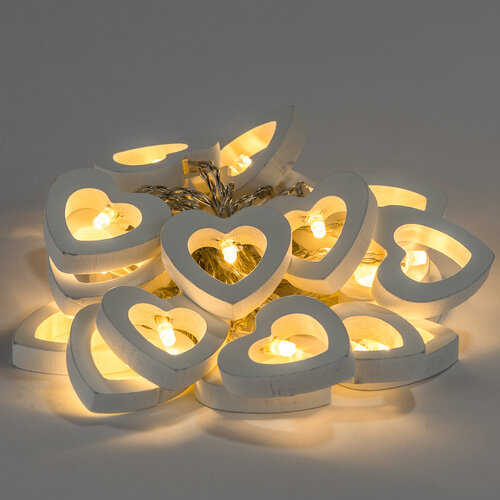 Hearts dekoratív fényfüzér, 20 LED