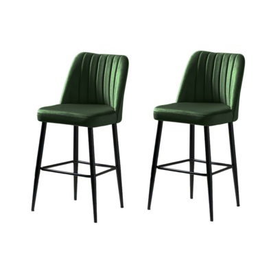 Barstuhl-Set Vento in Green and Black, 2 Stück