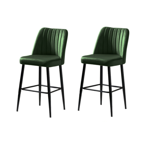 Barstuhl-Set Vento in Green and Black, 2 Stück