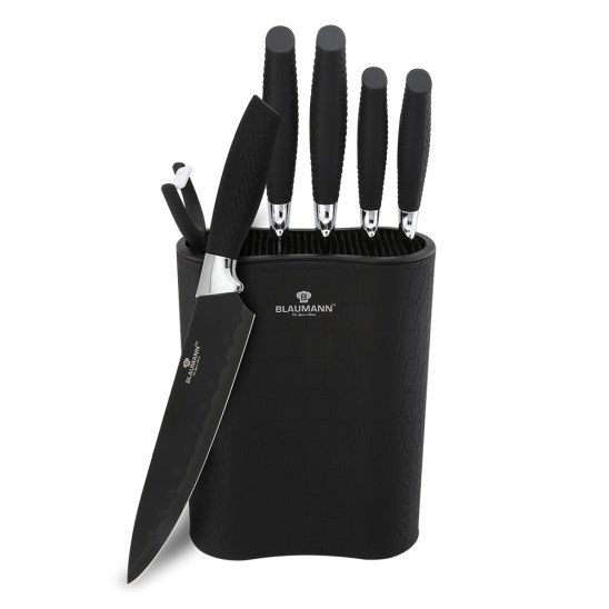 Blaumann 7-dielna sada nožov v stojane Black Crocodile Line