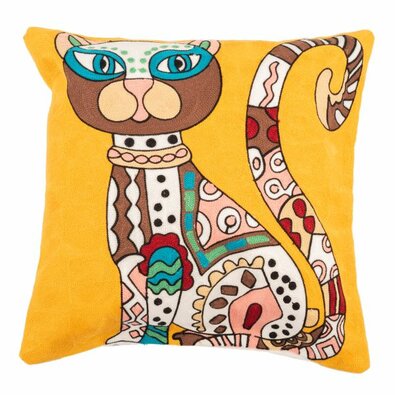 Poszewka dzianinowa na poduszkę Kot, 45 x 45 cm