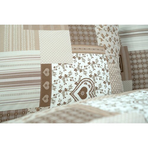 Stanex Pościel z kory Patchwork beżowy, 140 x 200 cm, 70 x 90 cm
