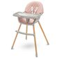 Baby Mix Jídelní židlička Freja wooden, růžová