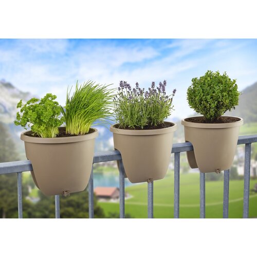 Gardenico Балконний горщик Balconia OVI сірий, діаметр 30 см