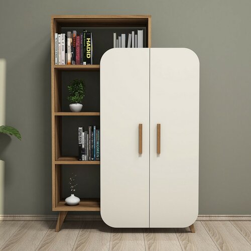 Bibliotecă Form Cream and Walnut