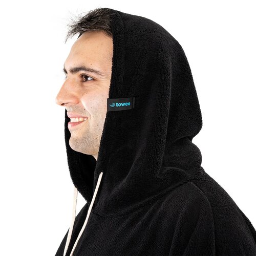 Poncho Towee Surf MONO negru, 80 x 115 cm