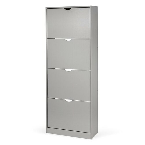 Výklopný botník POINT Slim 4, světle šedá