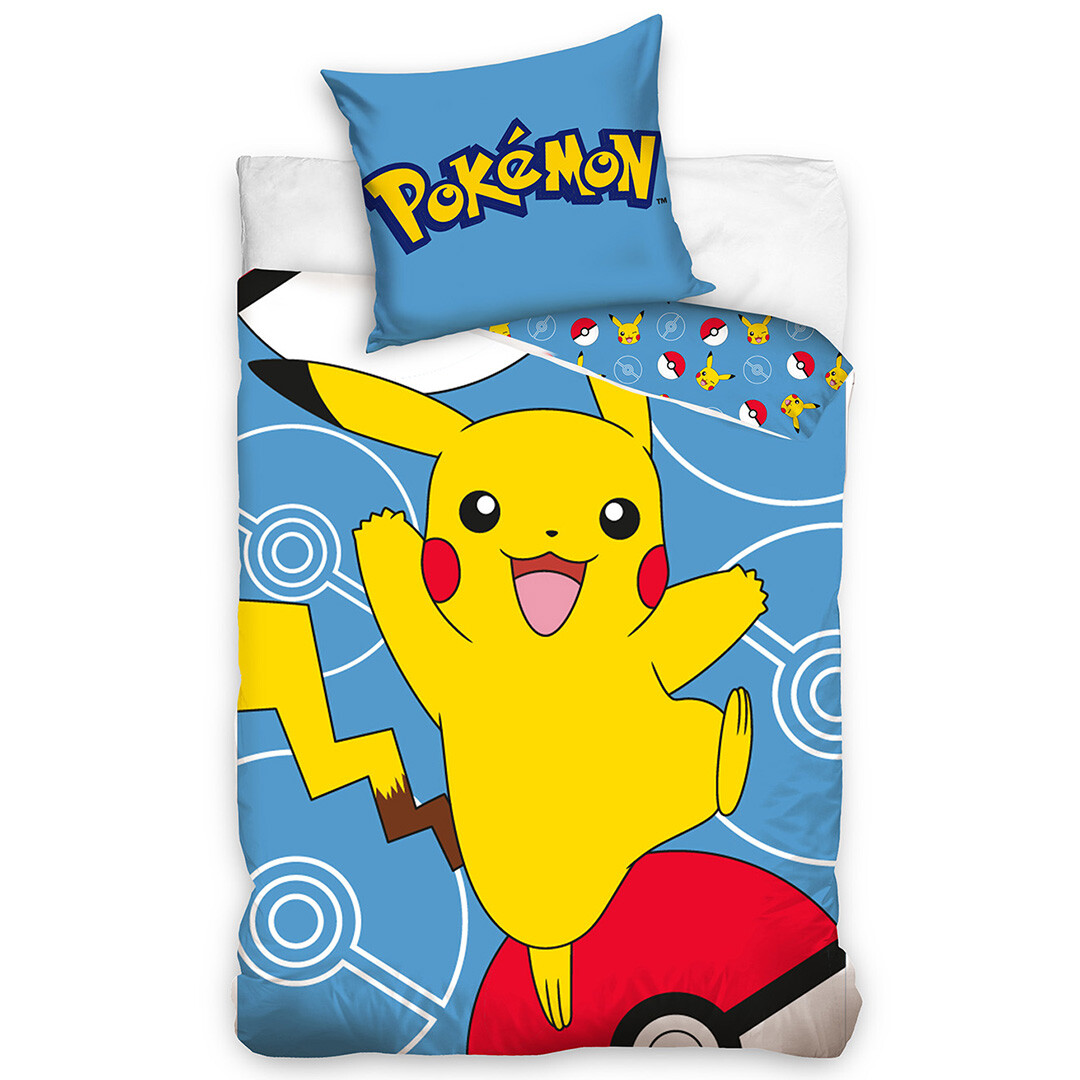 Pościel dziecięca Carbotex Pokémon Pikachu i Pokéball, 140 x 200 cm, 70 x 90 cm