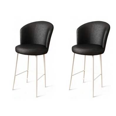 Set de scaune de bar Uras Black and White, 2 buc.