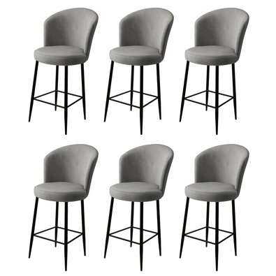 Set de scaune de bar Alte, Grey and Black, 6 buc