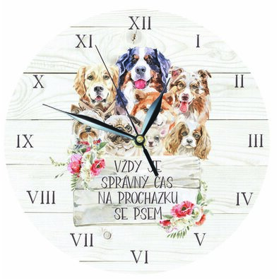 Bohemia Gifts Fa óra - Kutyabarátoknak, 24 cm