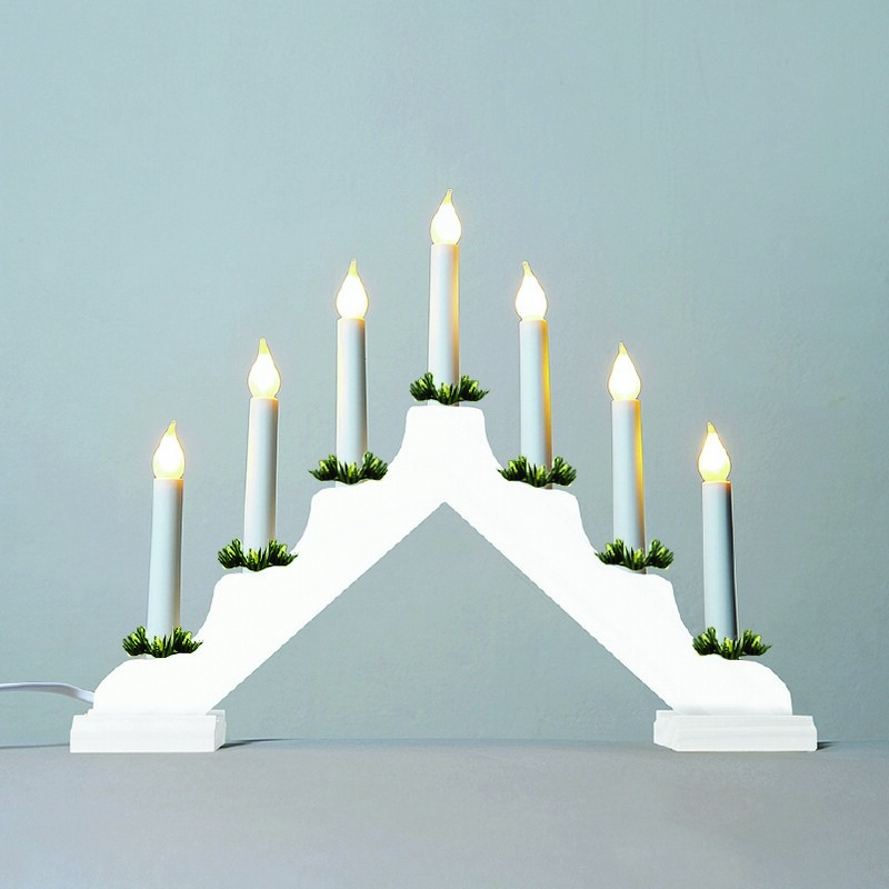 Adventi gyertyatartó húzott izzóval LED Filament, fehér