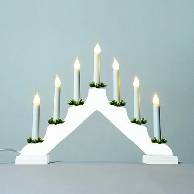 Sfeșnic Advent cu bec LED mulat Filament, alb