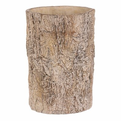 Husă pentru flori imitație de scoarță de copac, 18 x 18 x 26 cm, beton