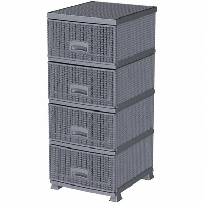 Aldotrade Kommode mit 4 Schubladen RETRO NEW, Grau