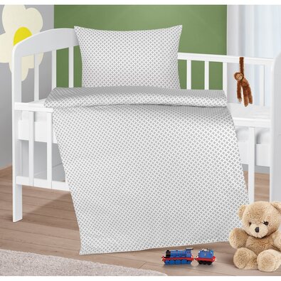 Bellatex Otroška bombažna posteljnina Agáta Kosočtverce siva, 90 x 135 cm, 45 x 60 cm