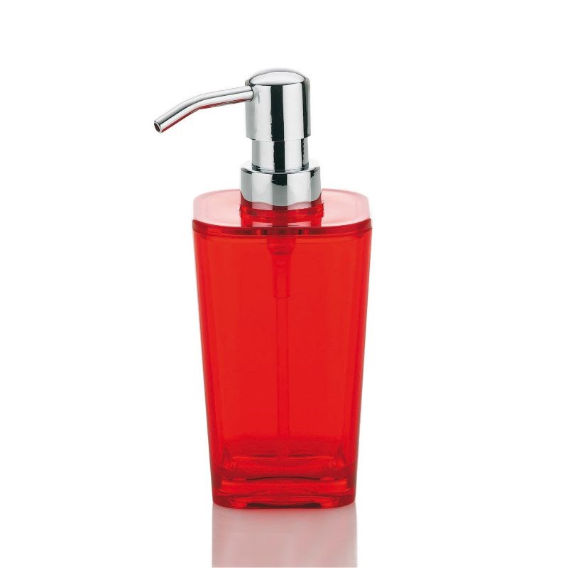 Kela Dávkovač mydla Kristall červená, 350 ml