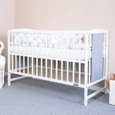 Pătuț pentru copii New Baby Polly, alb-gri