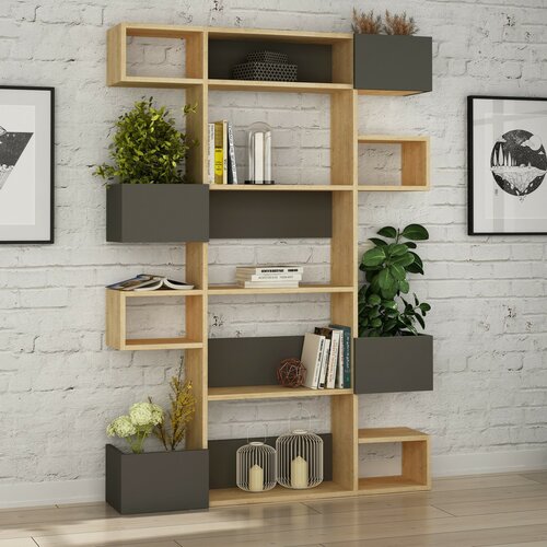Knihovna Niho Anthracite and Oak