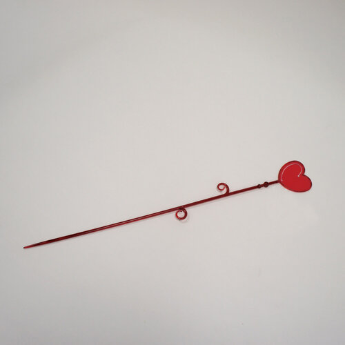 Plastia Pręcik do storczyków Serce czerwone, 60 cm